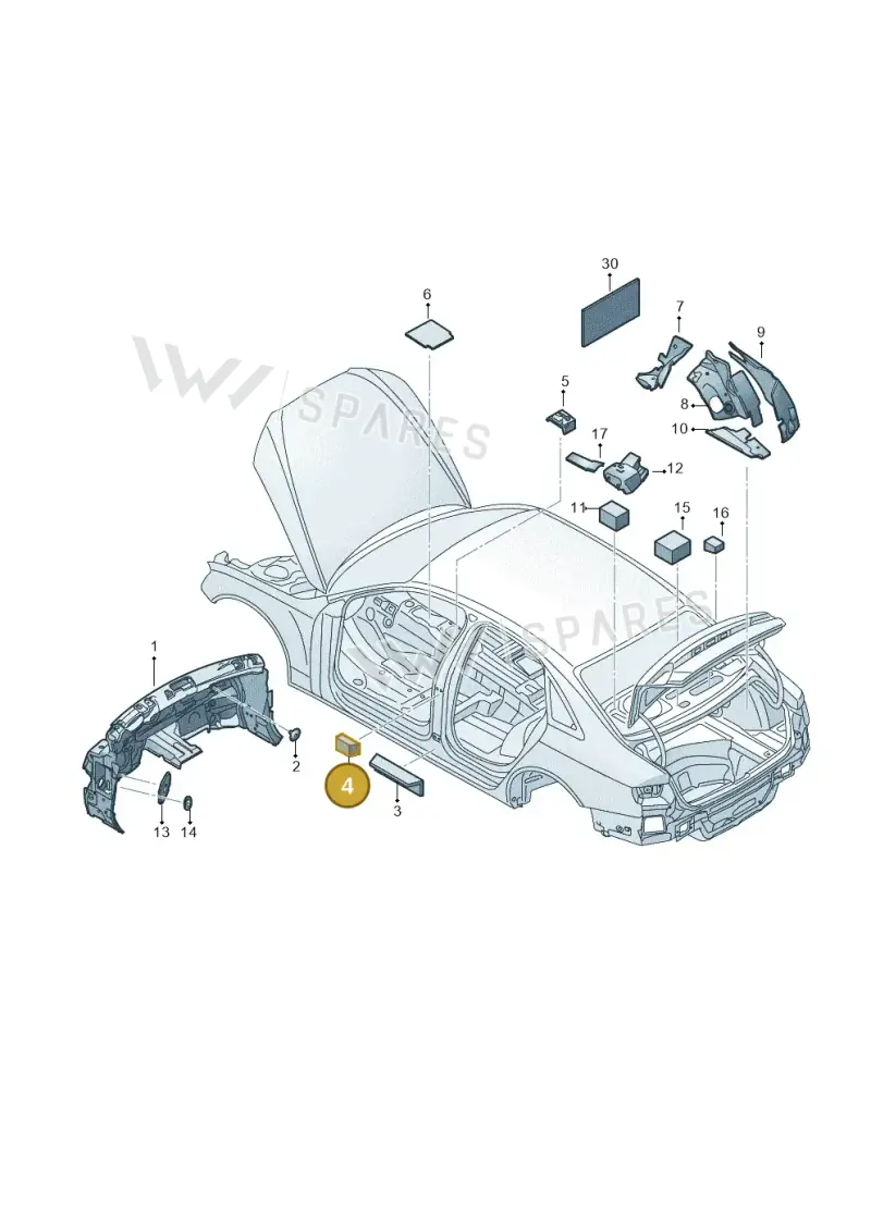 8W0863501 — Audi A4 2.0 (2015-2019) diagram 849863220, position 4