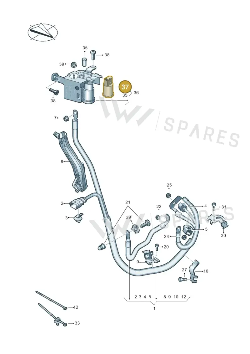 8W0903291 — Audi RS5 Sportback (2017-) diagram 847972050, position 37