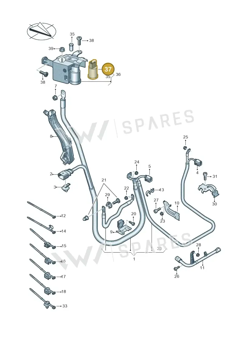 8W0903291 — Audi A5 Sportback (2016-2020) diagram 849972050, position 37