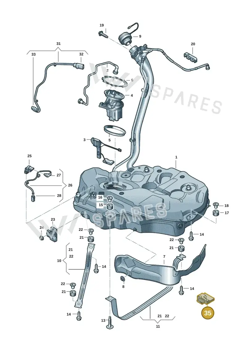 8W0906093F — Audi A5 Cabriolet (2016-2025) diagram 849201002, position 35