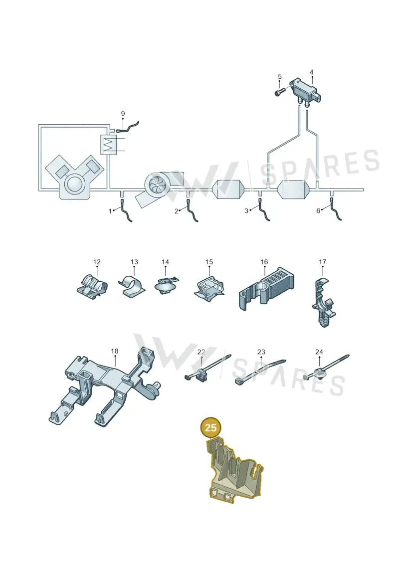 8W0906287 — Audi A5 Sportback (2016-2025) diagram 897906003, position 25