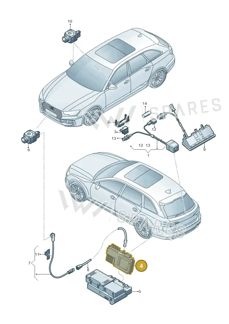 8W0907428A — Audi RS4 Avant (2017-2025) diagram 438907450, position 4