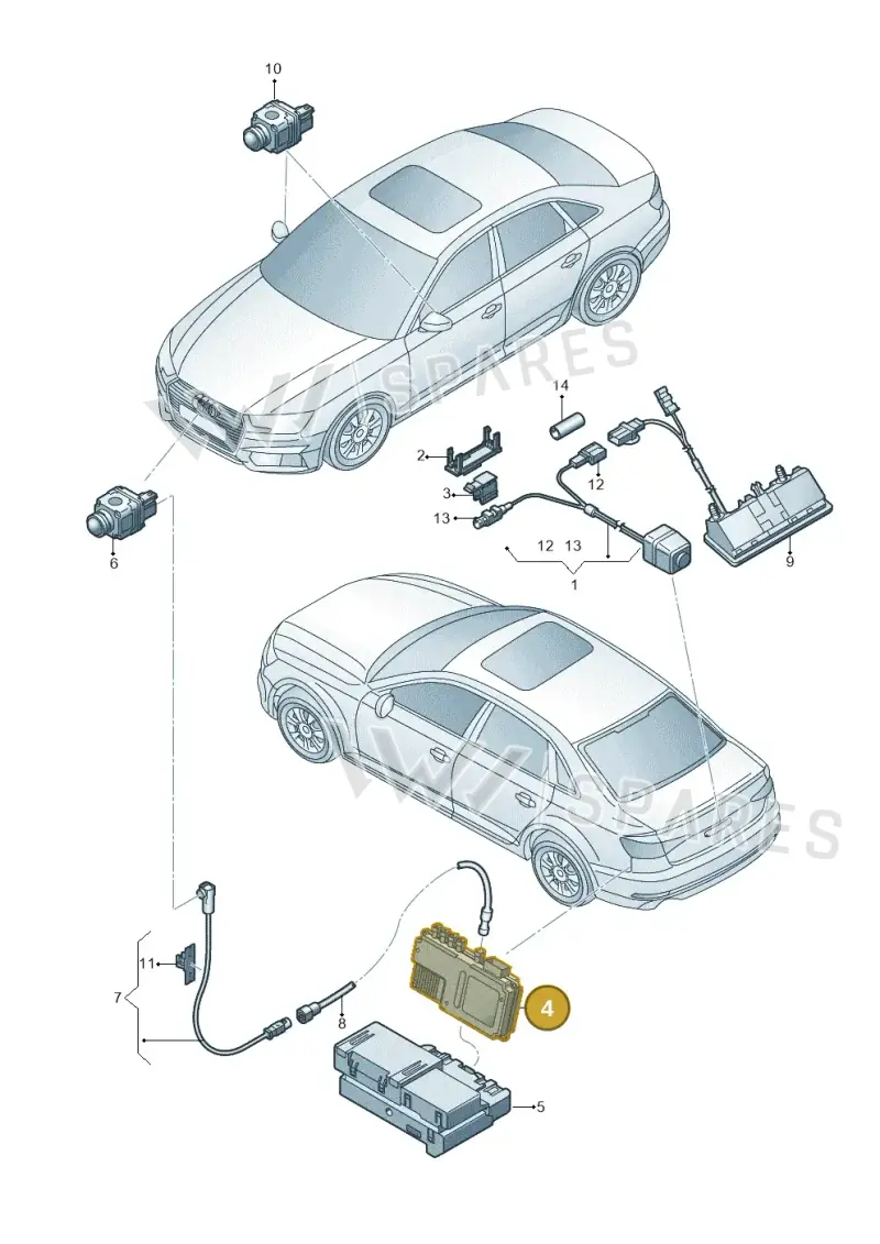 8W0907428B — Audi A4 2.0 (2015-2019) diagram 849907450, position 4