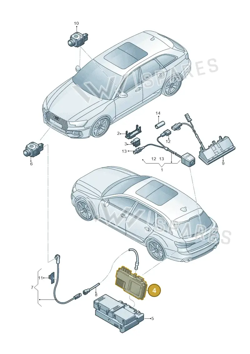 8W0907428B — Audi RS4 Avant (2017-) diagram 438907450, position 4