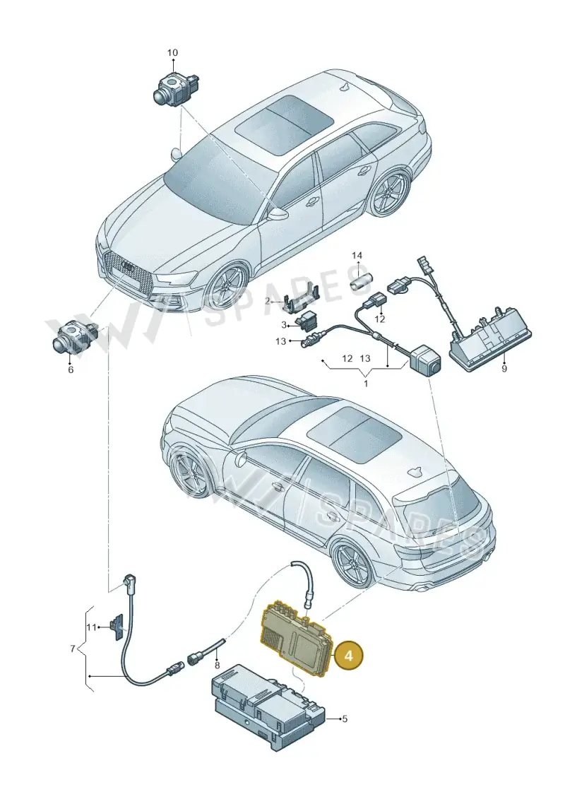 8W0907428C — Audi RS4 Avant (2017-2025) diagram 438907450, position 4