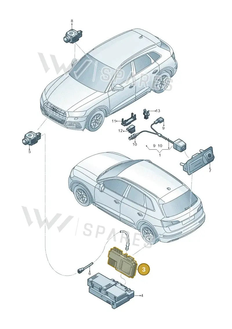 8W0907428D — Audi Q5 (2016-2020) diagram 896907450, position 3