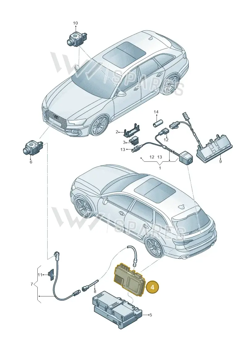 8W0907428D — Audi RS4 Avant (2017-) diagram 438907450, position 4