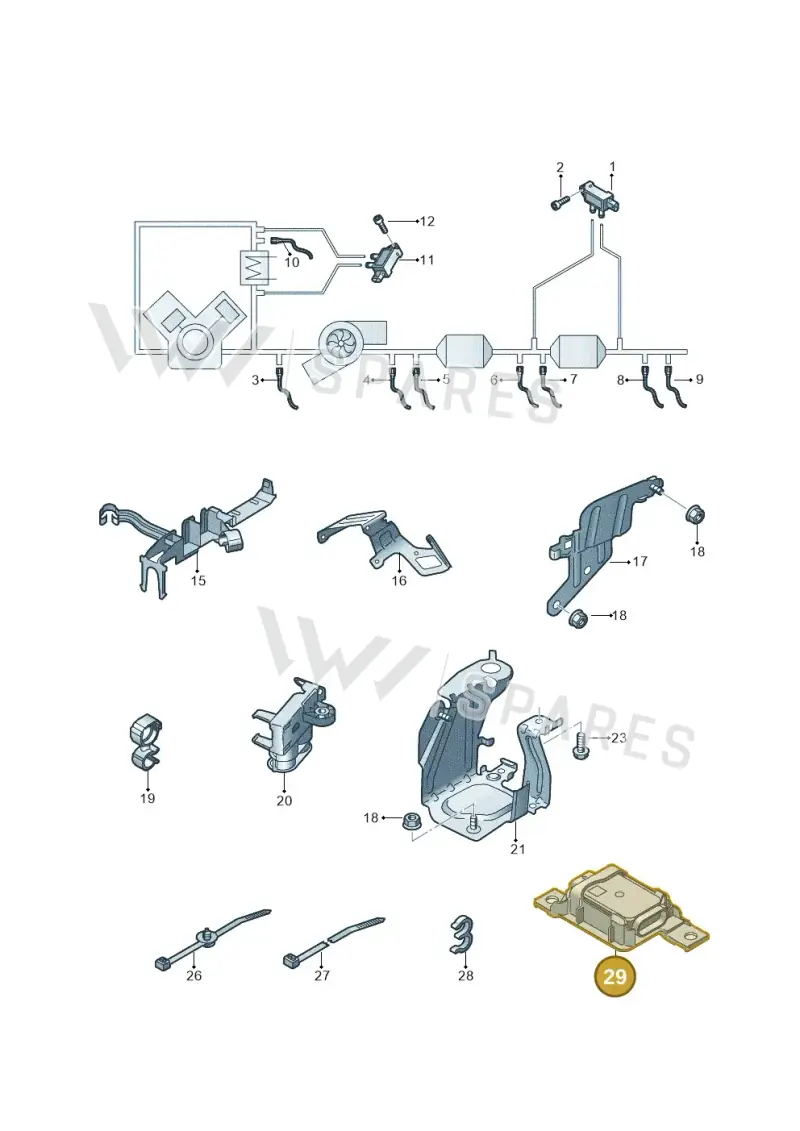 8W0907704 — Audi Q8 Quattro 3,0 (2018-) diagram 429906100, position 29