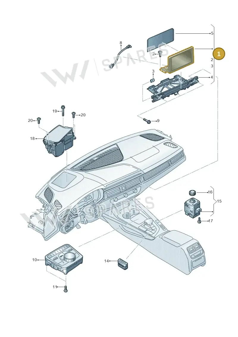 8W0919604A — Audi RS4 Avant (2017-2025) diagram 849919000, position 1
