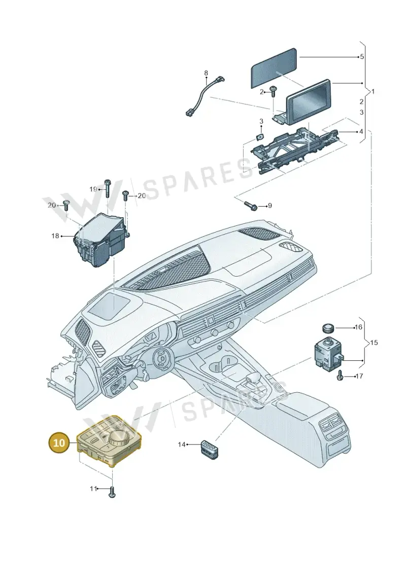 8W0919614J — Audi RS4 Avant (2017-2025) diagram 849919000, position 10