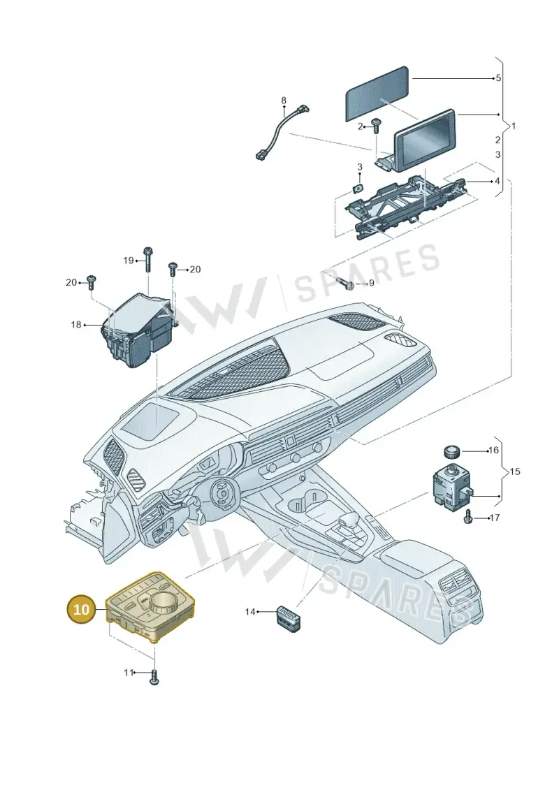 8W0919614S — Audi RS4 Avant (2017-2025) diagram 849919000, position 10