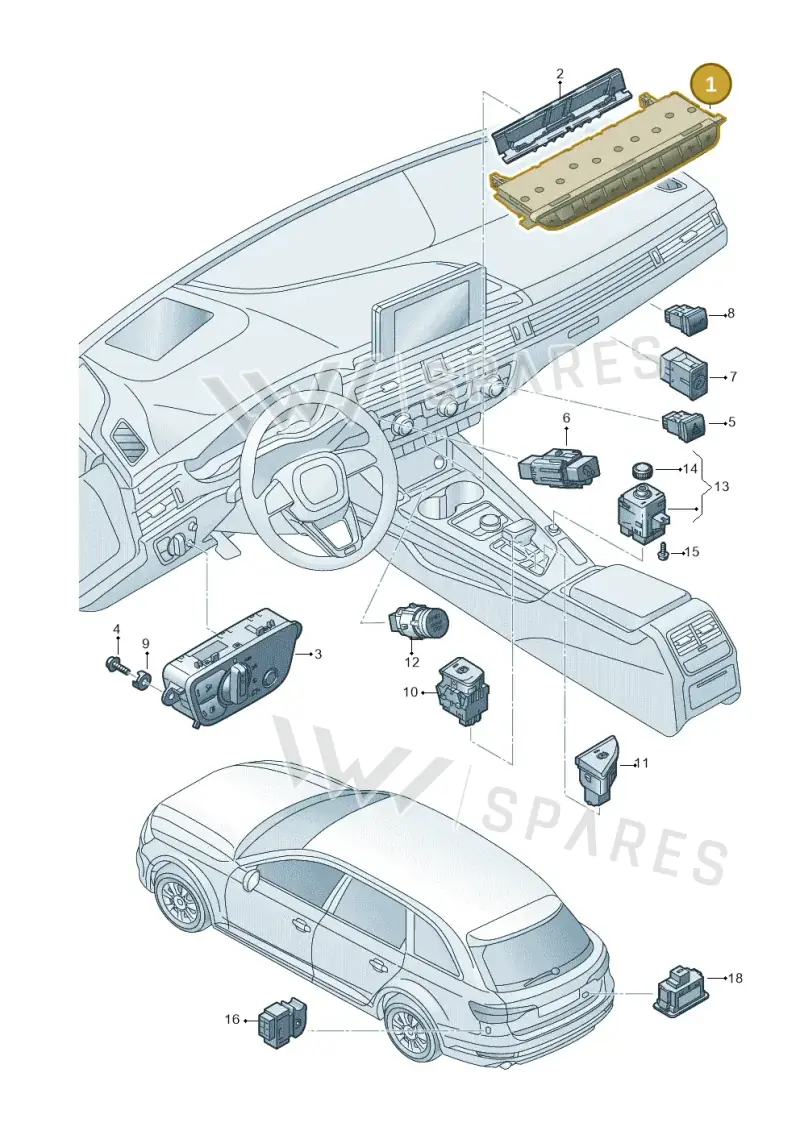 8W0925301AA5PR — Audi A4 (2015-2025) diagram 849941500, position 1