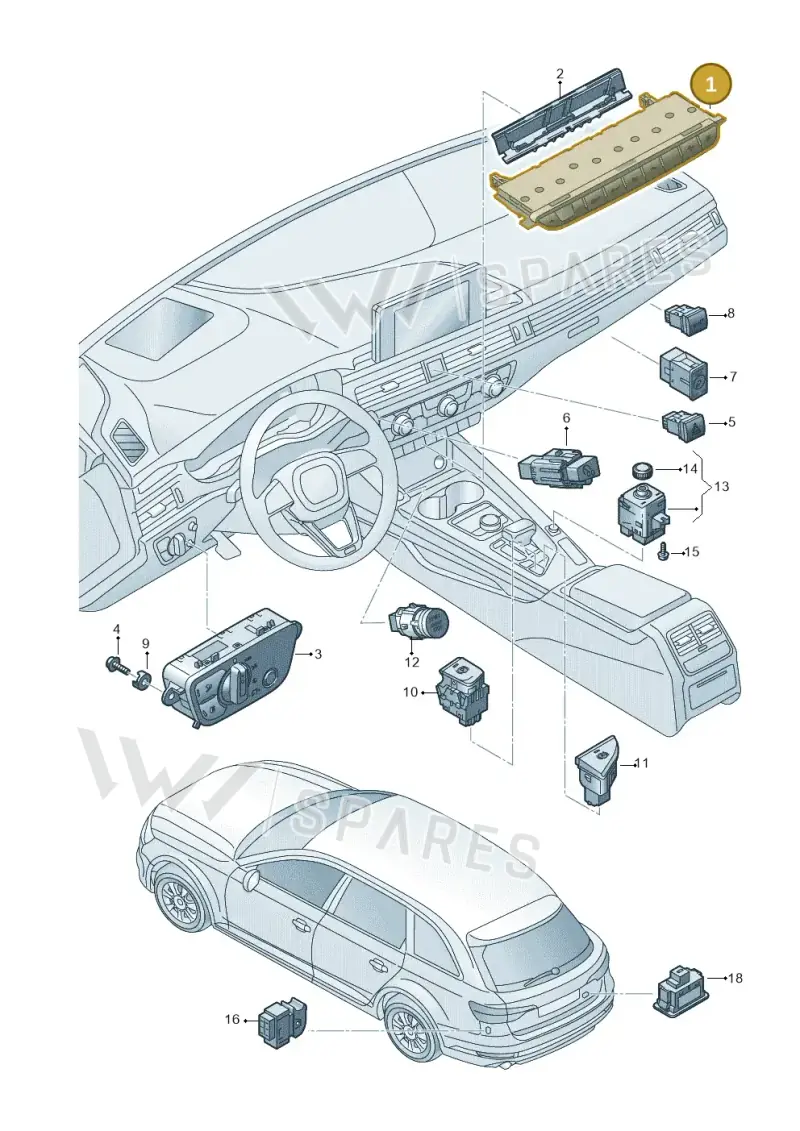 8W0925301AF5PR — Audi A4 (2015-2025) diagram 849941500, position 1