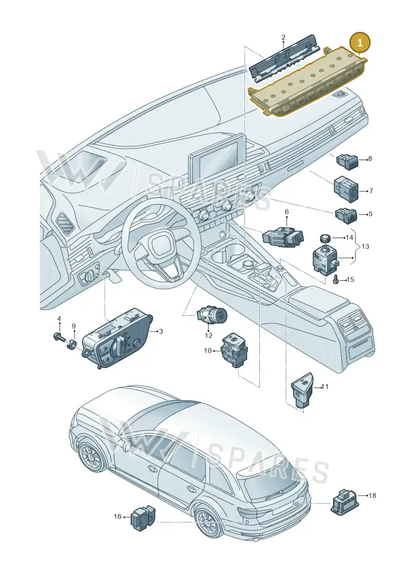 8W0925301BA5PR — Audi A4 (2015-2025) diagram 849941500, position 1