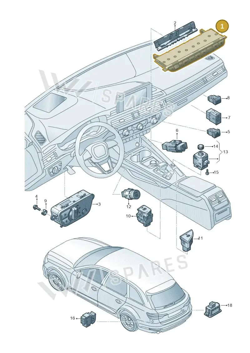 8W0925301BD5PR — Audi A4 (2015-2025) diagram 849941500, position 1