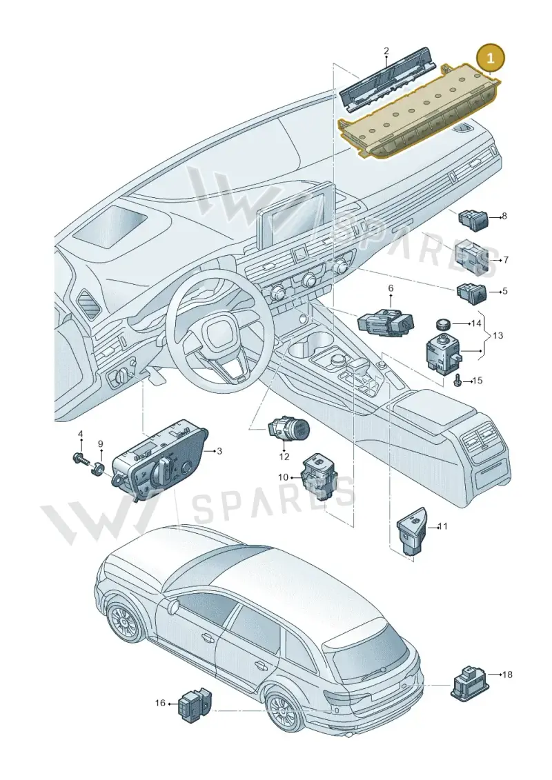 8W0925301F5PR — Audi A4 (2015-2025) diagram 849941500, position 1