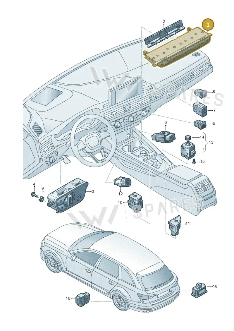 8W0925301M5PR — Audi A4 (2015-2025) diagram 849941500, position 1