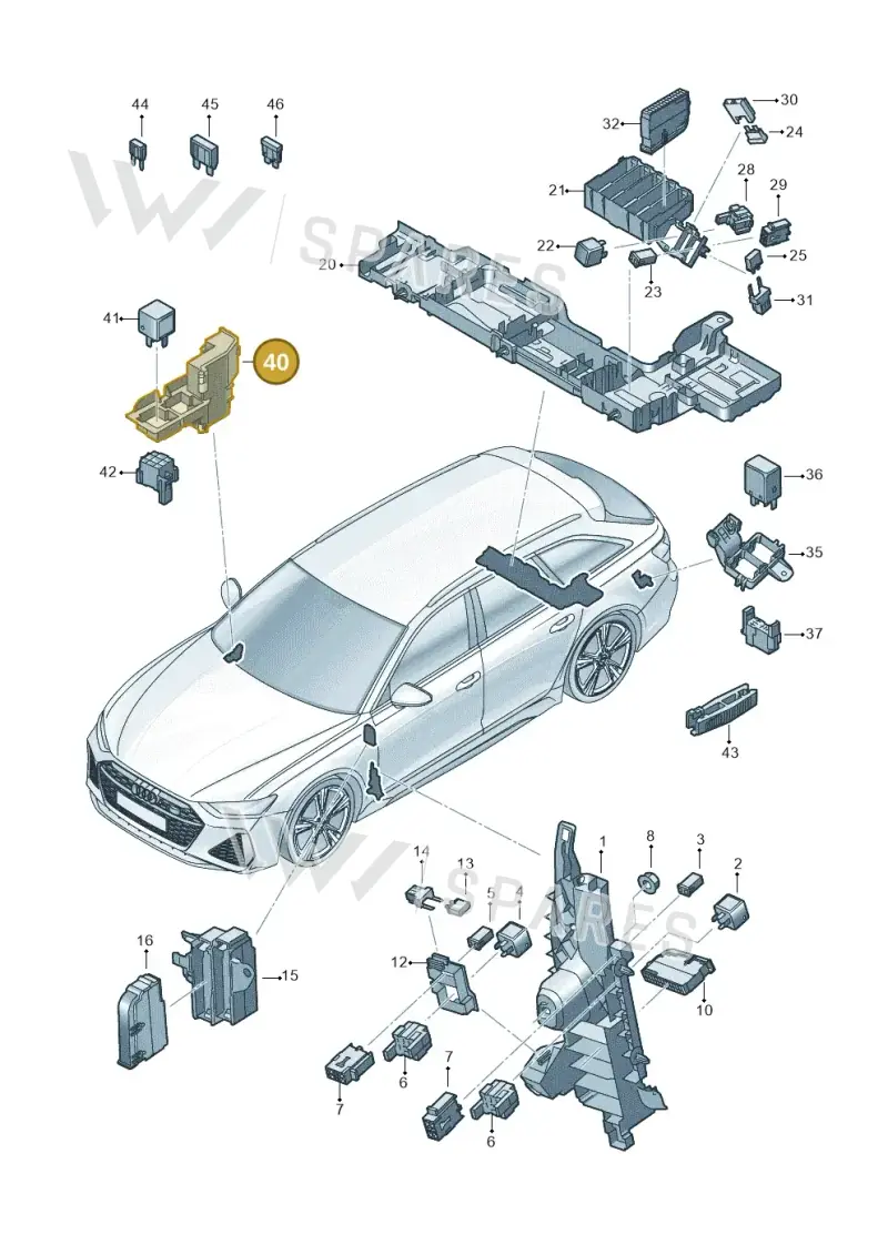 8W0937503B — Audi RS6 Avant (2019-2025) diagram 537937000, position 40