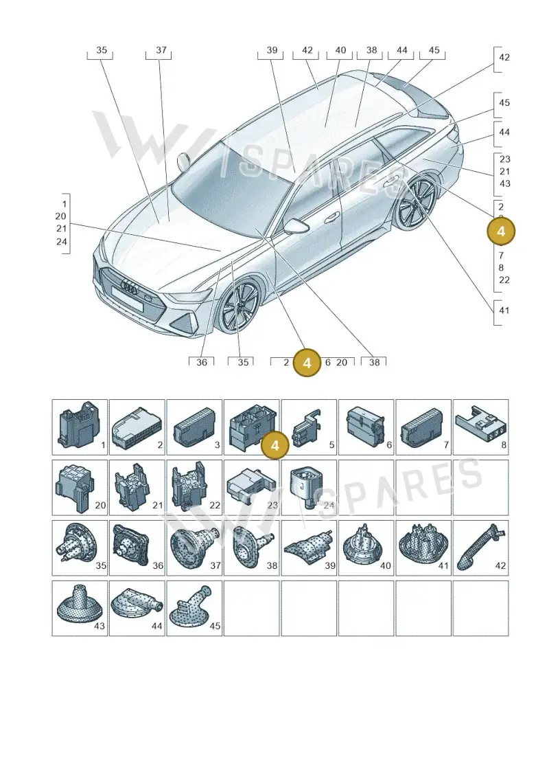 8W0937530 — Audi RS6 Avant (2019-) diagram 537971810, position 4