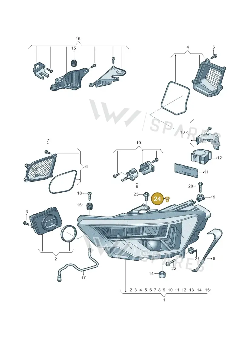 8W0941041A — Audi A6 (2018-2025) diagram 430941010, position 24