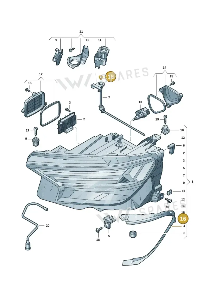 8W0941041 — Audi Q4 Sportback (2021-2022) diagram 89a941005, position 16