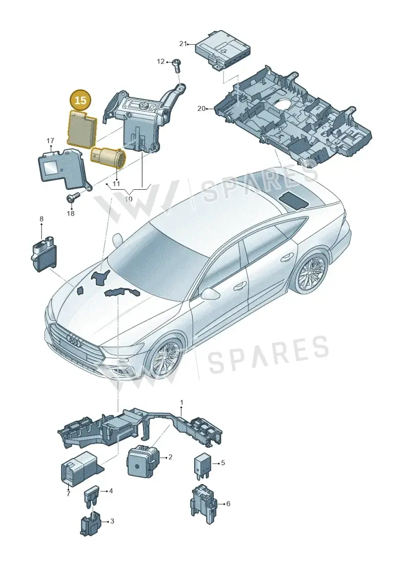 8W0941824AH — Audi A7 Sportback (2018-) diagram 435937200, position 15