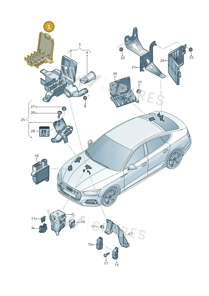 8W0941824AH — Audi RS5 Sportback (2017-) diagram 897937200, position 1