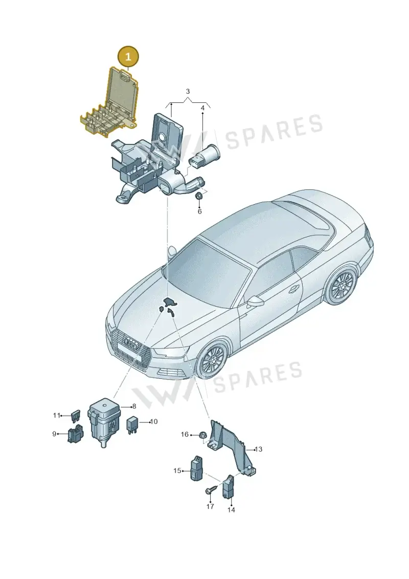 8W0941824AP — Audi A5 Cabrio 2.0 (2016-2018) diagram 848937200, position 1