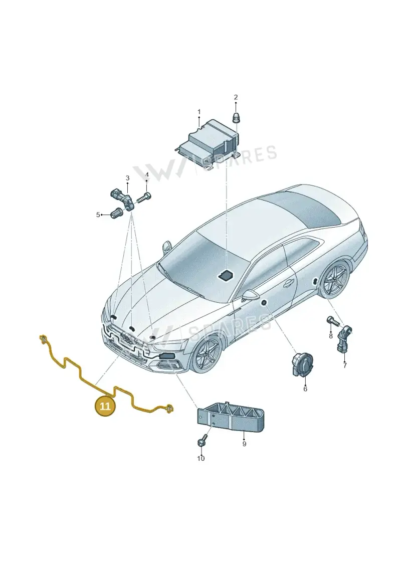 8W0959121F — Audi A5 Sportback (2016-2025) diagram 897959300, position 11