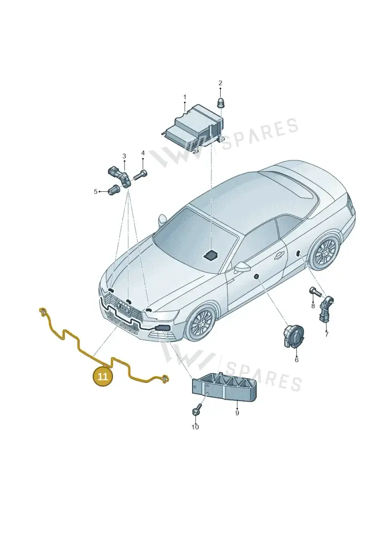 8W0959121G — Audi A5 Cabriolet (2016-2025) diagram 848959300, position 11