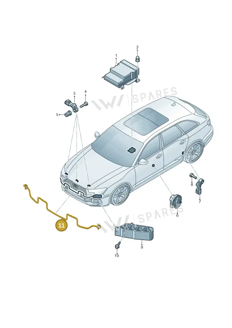 8W0959121G — Audi RS4 Avant (2017-2025) diagram 438959300, position 11