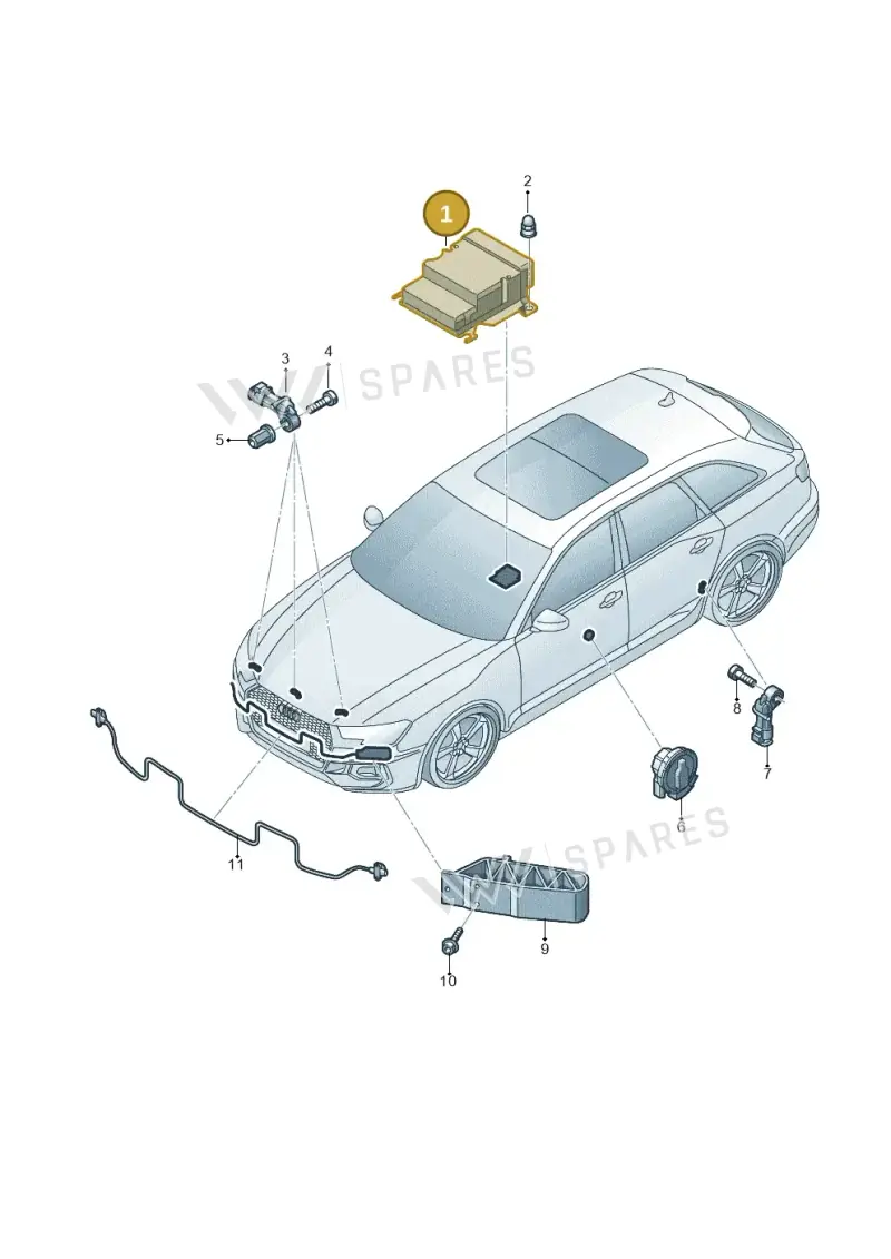 8W0959655AE — Audi RS4 Avant (2017-2025) diagram 438959300, position 1