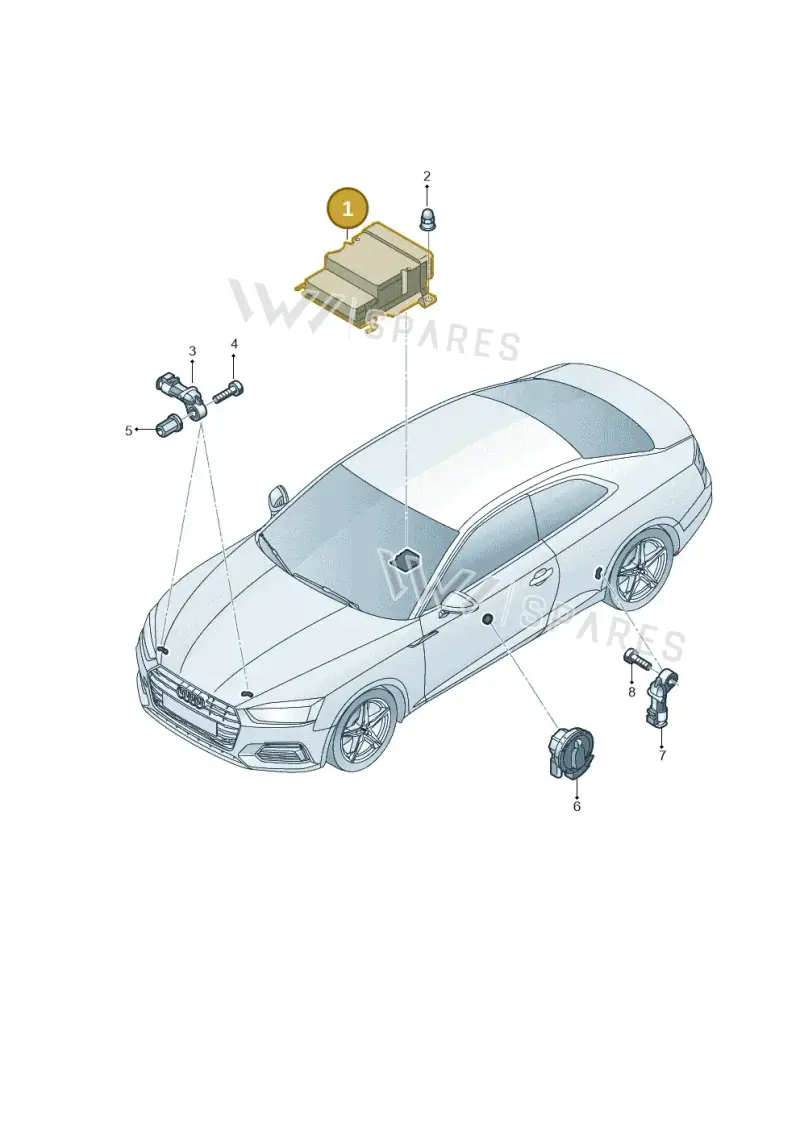 8W0959655AH — Audi RS5 Sportback (2017-2025) diagram 847959300, position 1