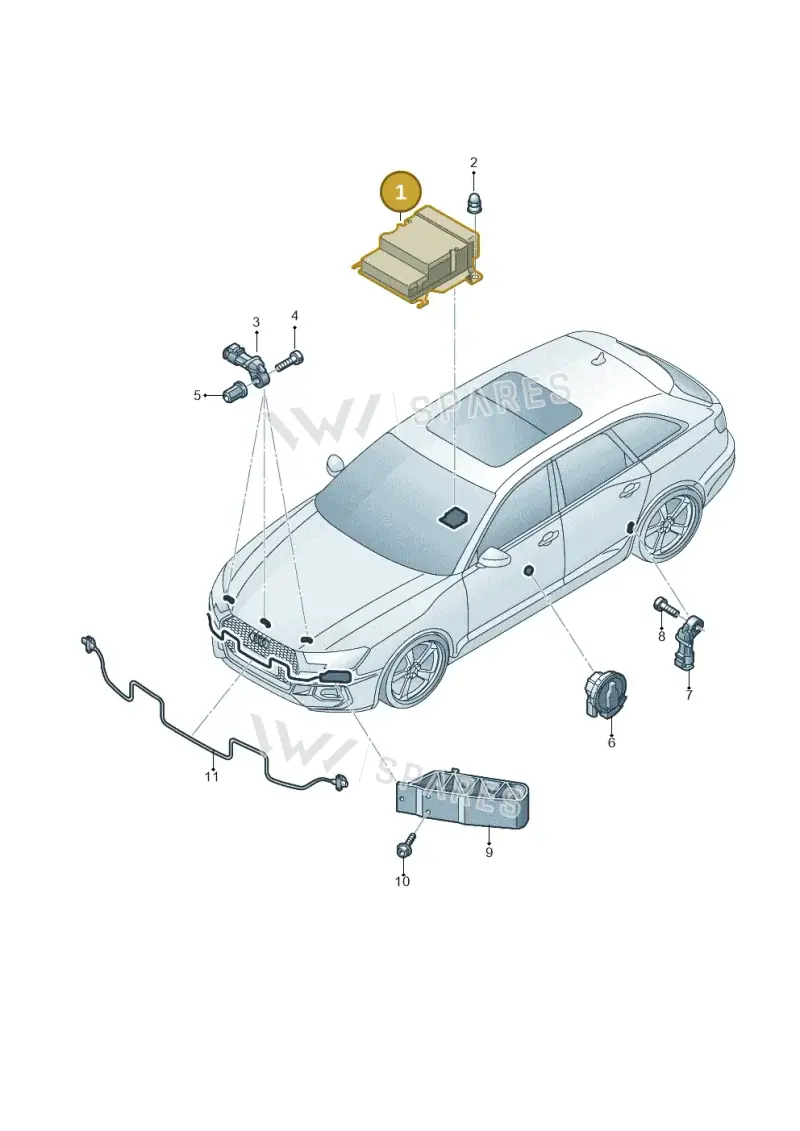 8W0959655AH — Audi RS4 Avant (2017-2025) diagram 438959300, position 1