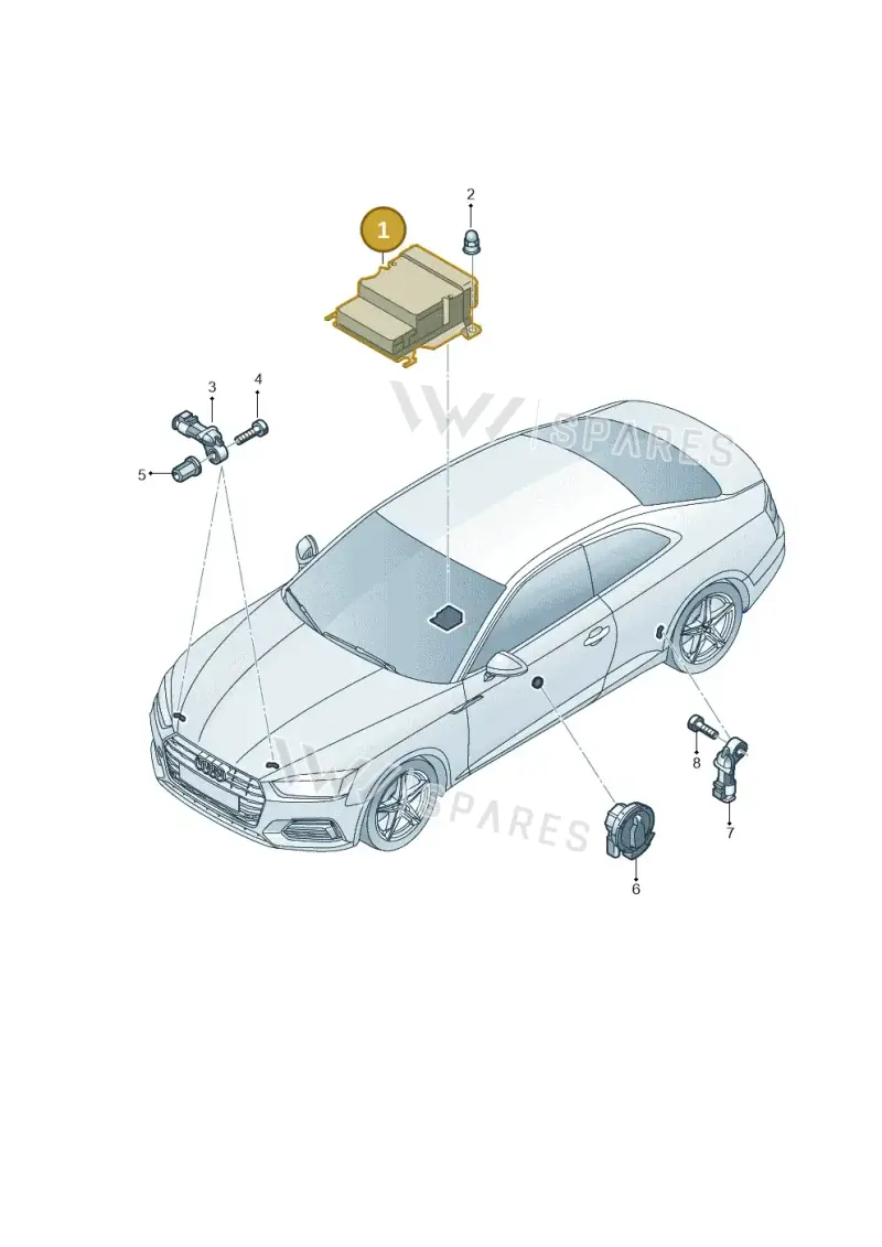 8W0959655H — Audi RS5 Sportback (2017-2025) diagram 847959300, position 1