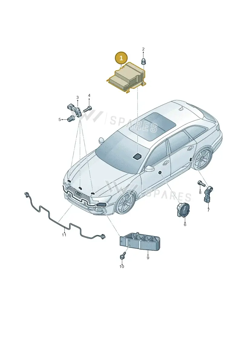 8W0959655M — Audi RS4 Avant (2017-2025) diagram 438959300, position 1