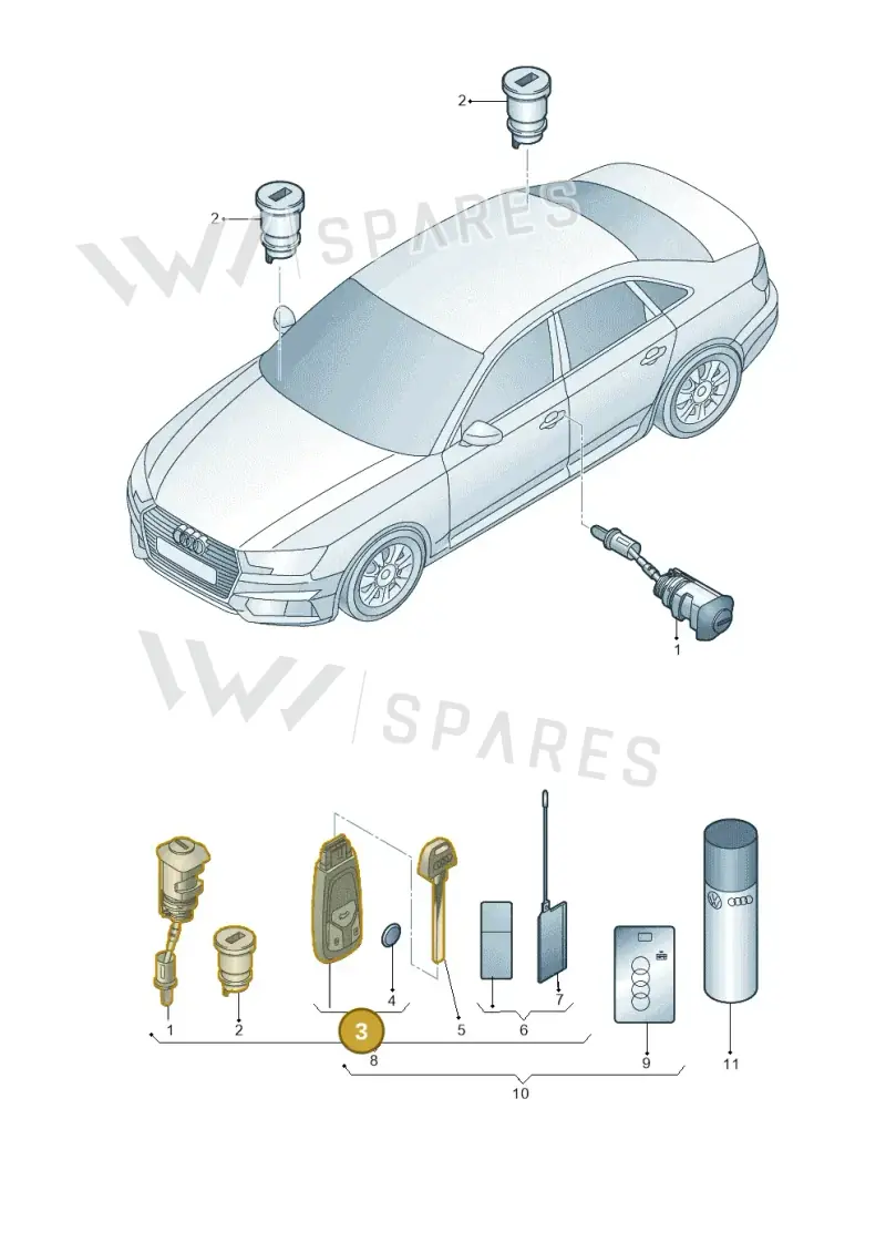 8W0959754EQTKE — Audi A4 (2015-2025) diagram 849837100, position 3