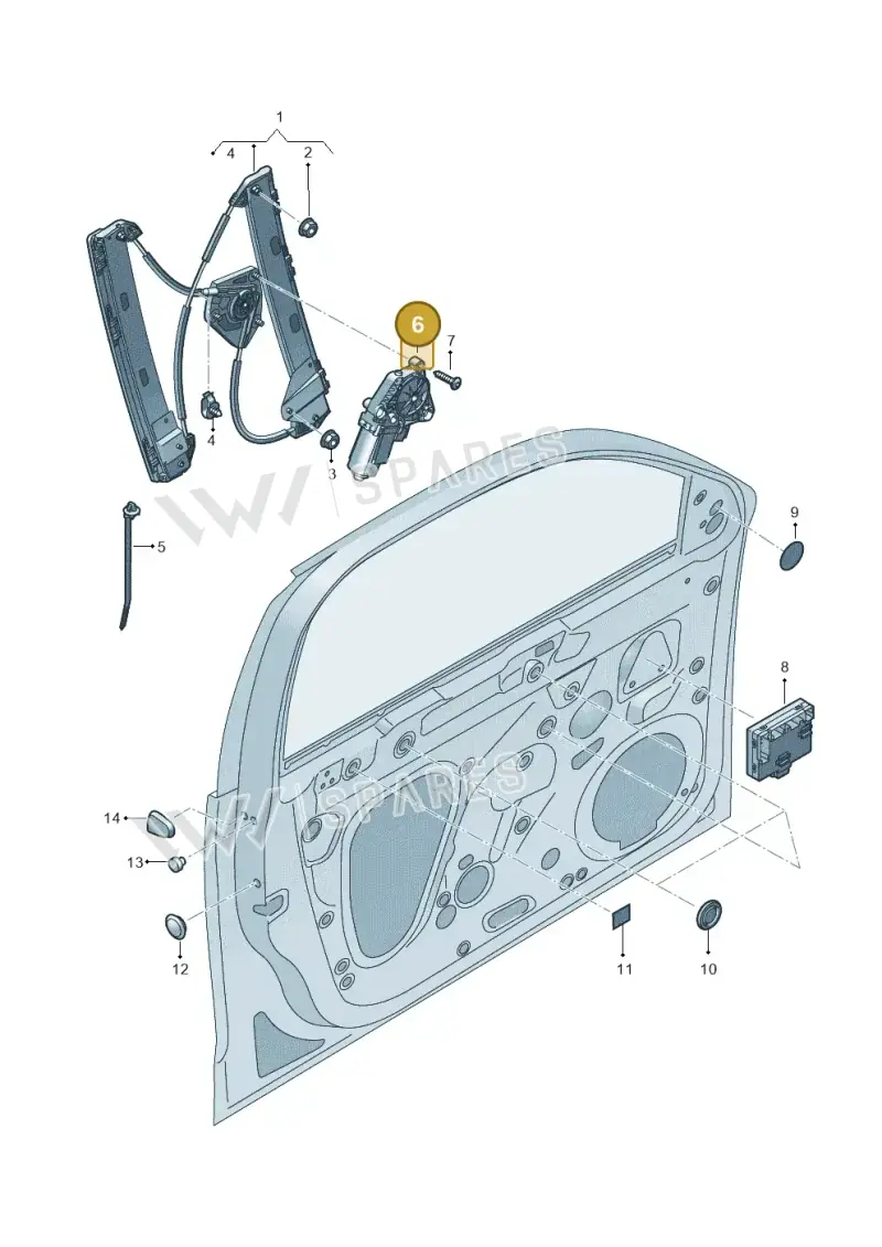 8W0959801 — Audi A1 sportback 1.0 (2018-) diagram 592837060, position 6
