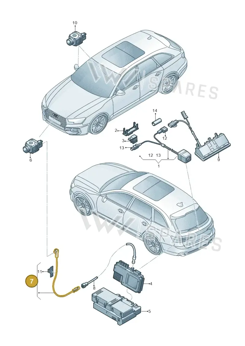 8W0971192 — Audi RS4 Avant (2017-2025) diagram 438907450, position 7