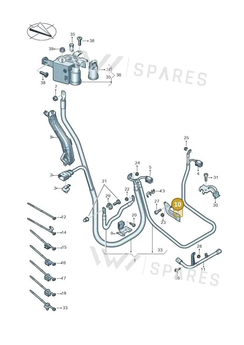 8W0971502T — Audi A5 Sportback (2016-2025) diagram 849972050, position 10