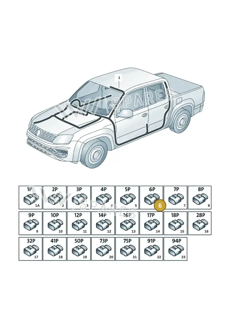 8W0971636B — Volkswagen Amarok (2022-) diagram 2ha971080, position 6