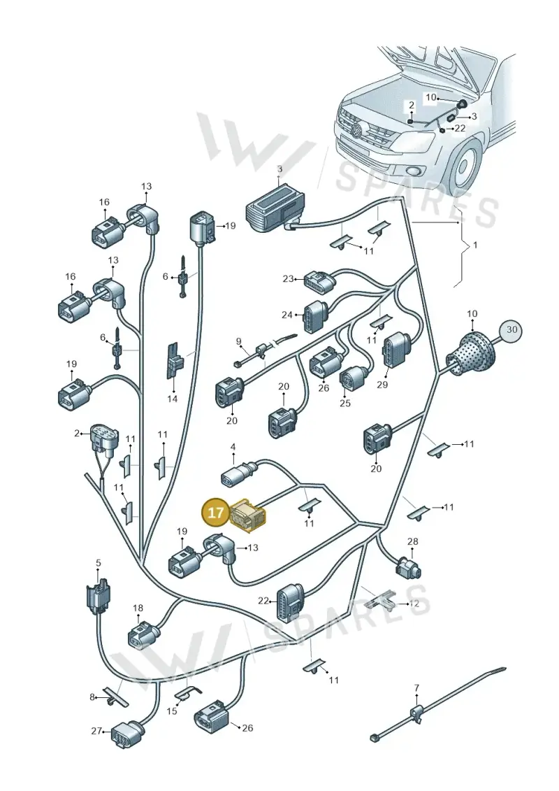 8W0971636B — Volkswagen Amarok (2022-) diagram 894971810, position 17