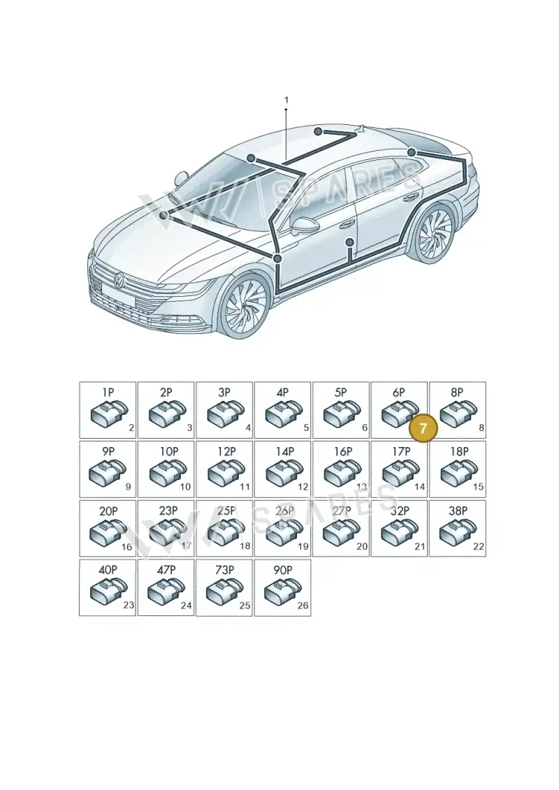 8W0971636E — Volkswagen Arteon (2017-2025) diagram 828971900, position 7