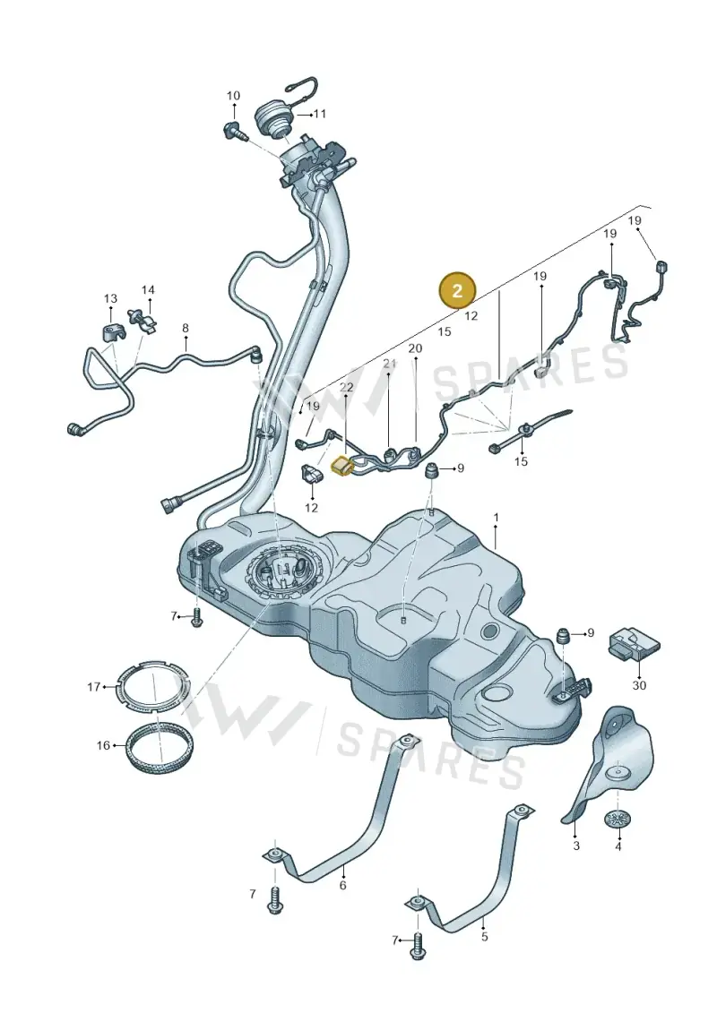 8W0971767C — Audi A5 Sportback (2016-2025) diagram 849201420, position 2