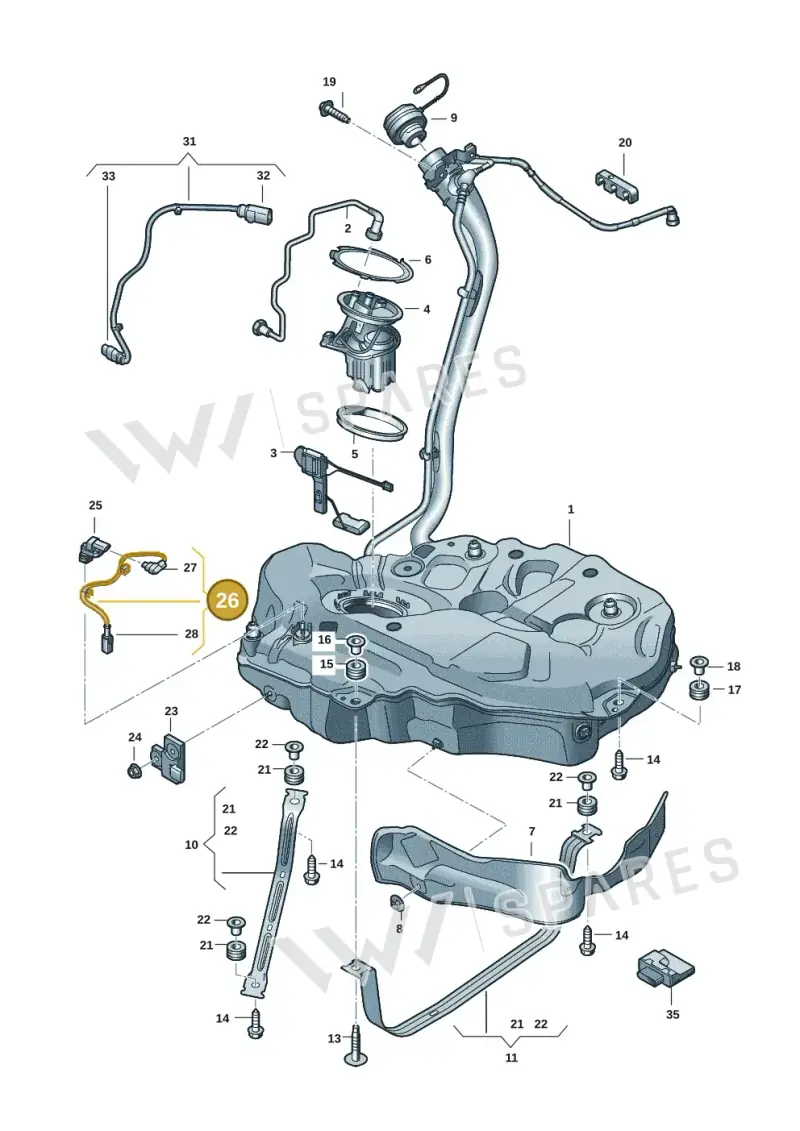 8W0971767G — Audi A5 Cabriolet (2016-2025) diagram 849201002, position 26