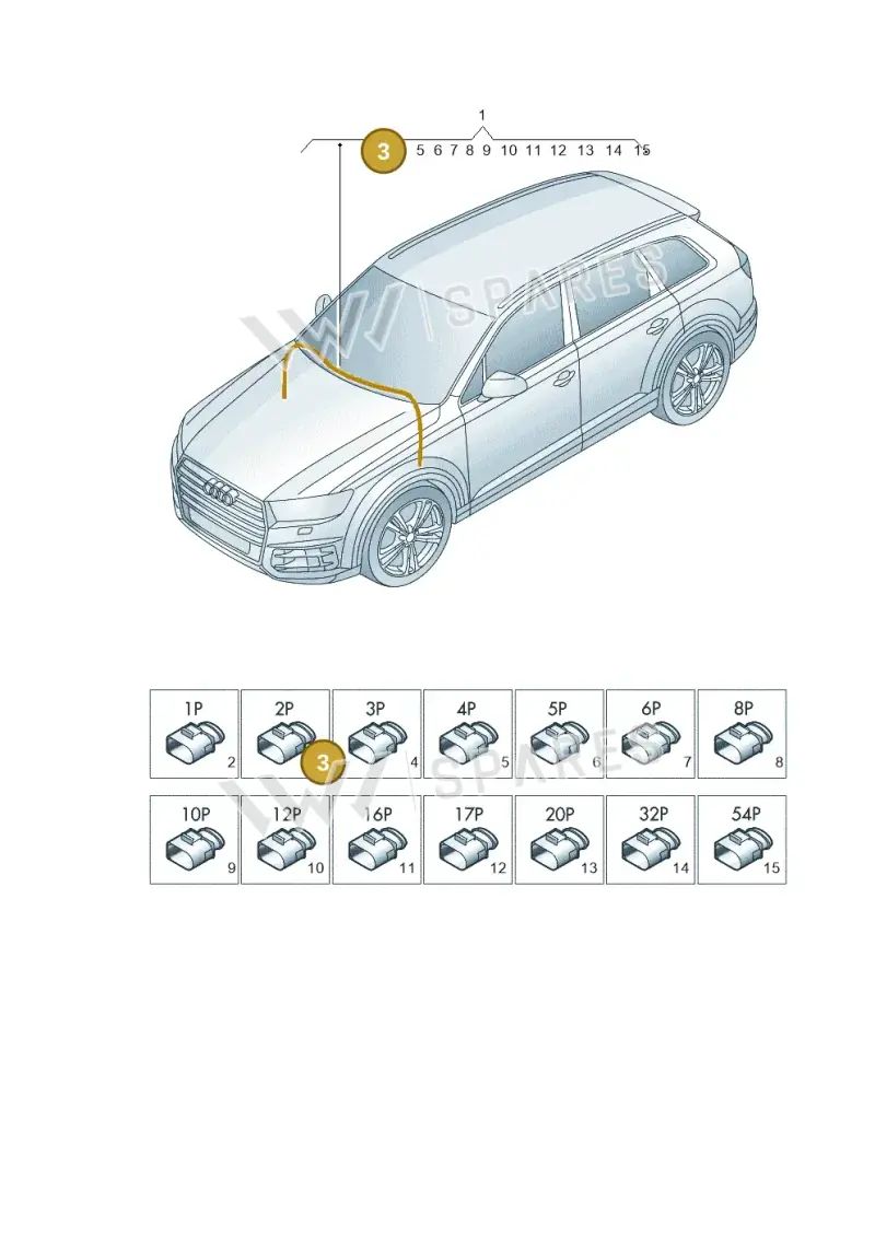 8W0971832B — Audi Q7 (2015-2025) diagram 859971900, position 3