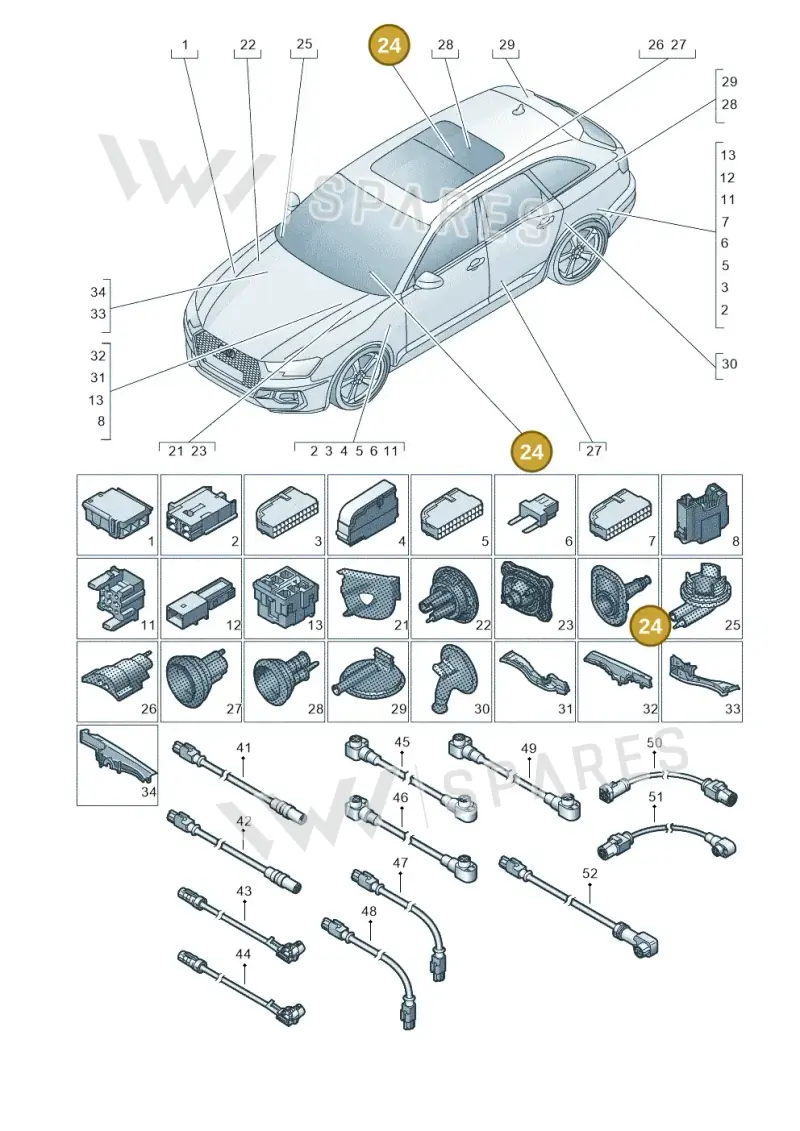 8W0971871D — Audi RS4 Avant (2017-2025) diagram 438971810, position 24