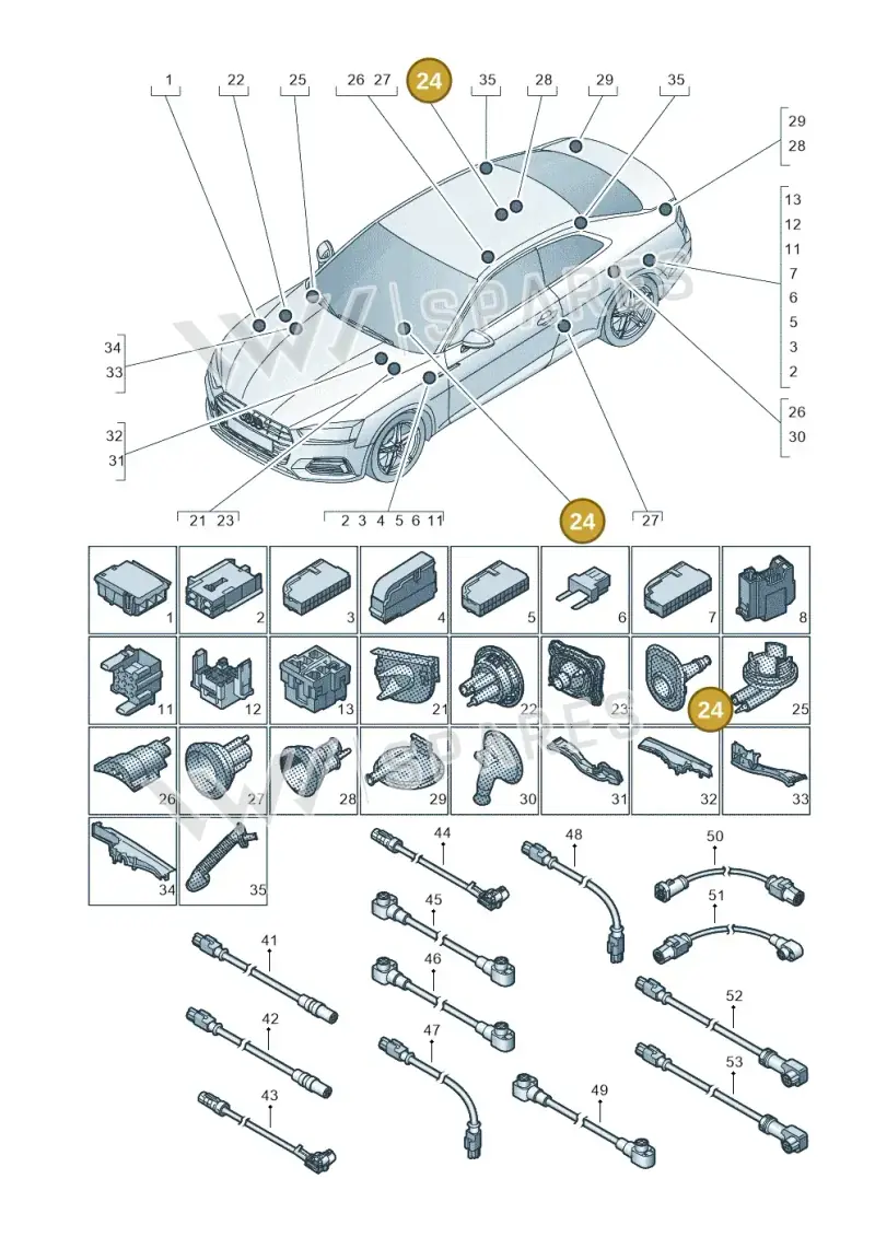 8W0971871D — Audi RS5 Sportback (2017-2025) diagram 897971780, position 24