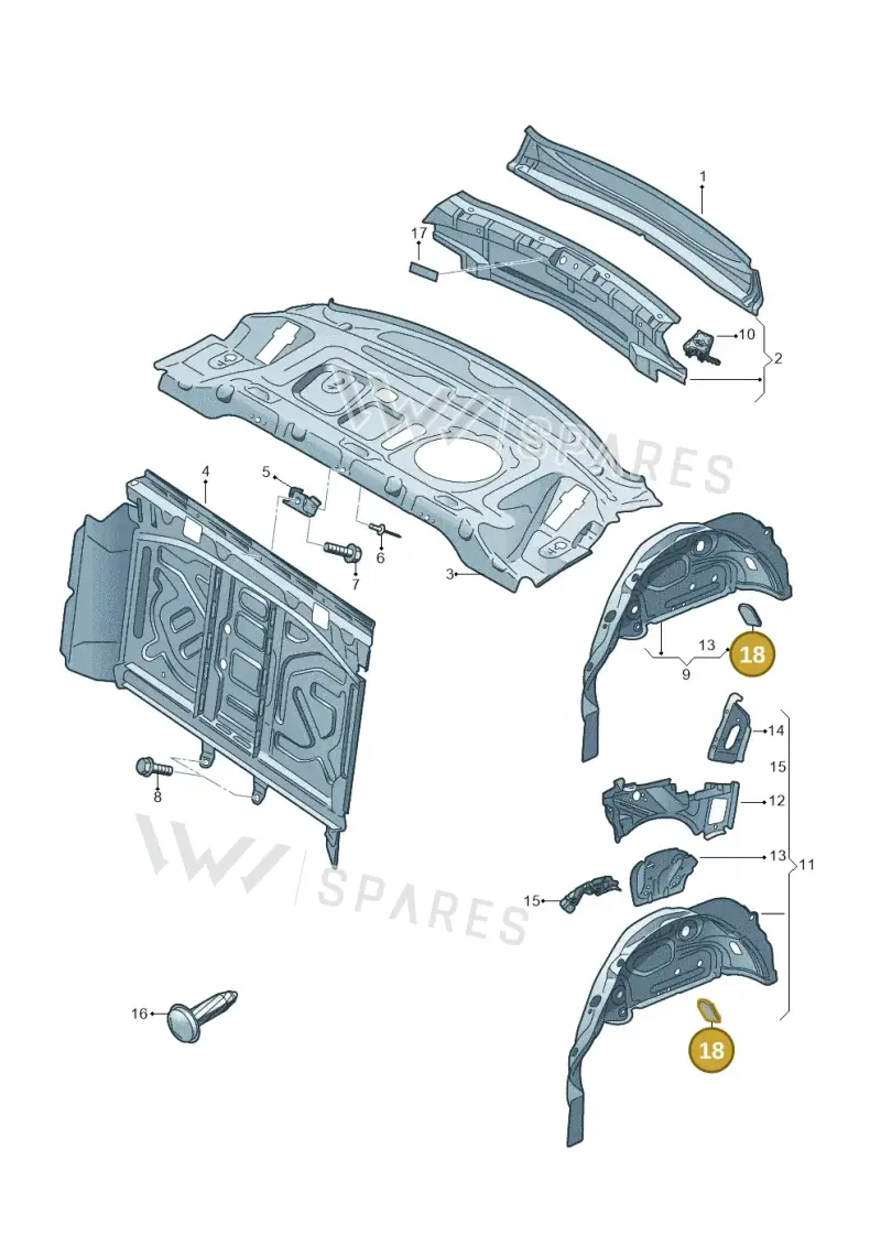 8W0971908 — Audi A4 2.0 (2015-2019) diagram 849813000, position 18