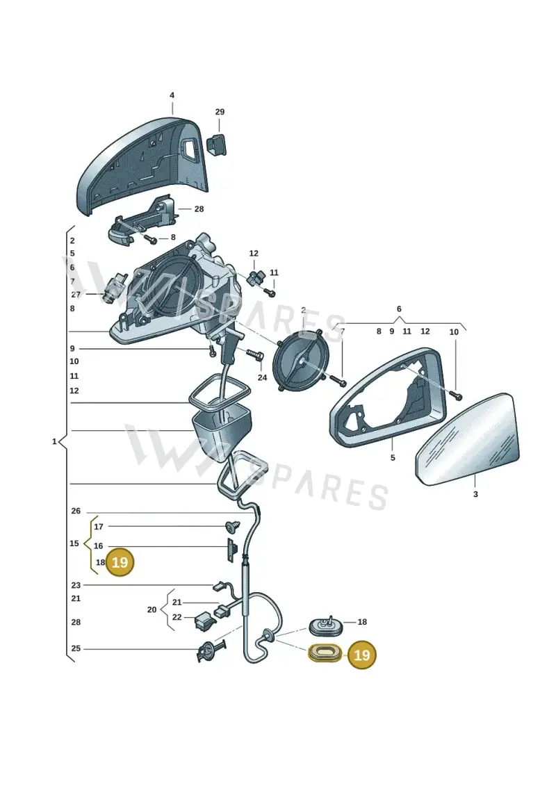 8W0971919 — Audi RS4 Avant (2017-) diagram 849857401, position 19